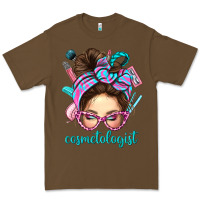 Cacao Messy Bun Cosmetologist Bbs Premium Tee - BundleAndBundleShop