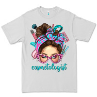 Dove Grey Messy Bun Cosmetologist Bbs Premium Tee - BundleAndBundleShop