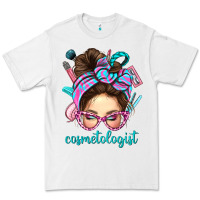 White Messy Bun Cosmetologist Bbs Premium Tee - BundleAndBundleShop