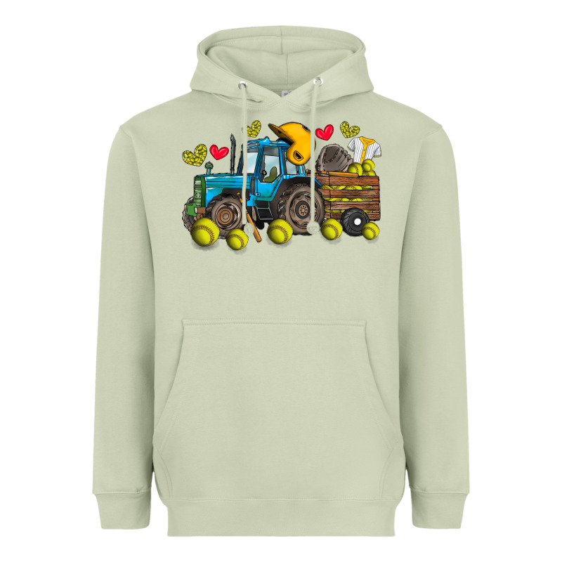Softball Tractor Heavyweight Hoodie by SublimationCraftShop | Teevron
