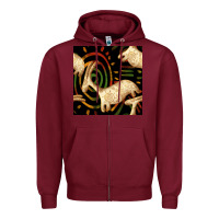 Burgundy african ethnic animal seamless pattern Zipper Hoodie - BundleAndBundleShop