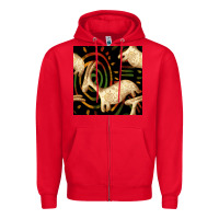 Red african ethnic animal seamless pattern Zipper Hoodie - BundleAndBundleShop