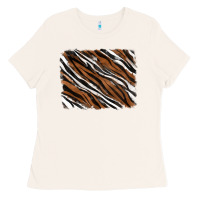 Bone Tiger zebra background Ladies Tee - RanaPortraitStore