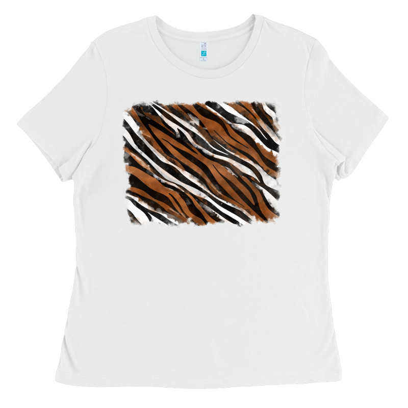 Tiger Zebra Background Ladies Tee by RanaPortraitStore | Teevron