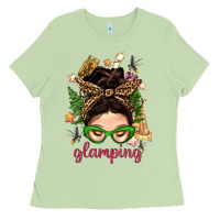 Matcha Glamping Messy Bun With Glamping Camp Tent Bbs Ladies Tee - BundleAndBundleShop