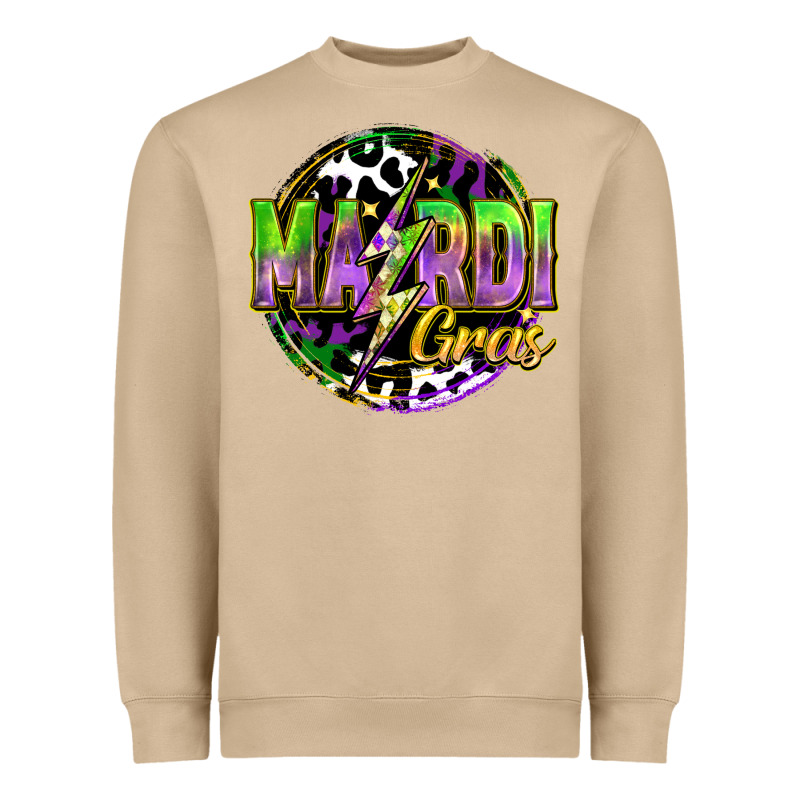 Mardi Gras Lightning Heavyweight Sweatshirt by FaDigitalArtStudio | Teevron