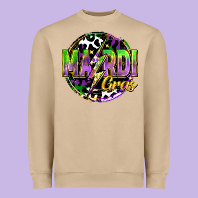 Mardi Gras Lightning Heavyweight Sweatshirt Designed By Fadigitalartstudio