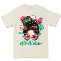 Bone Esthetician Messy Bun With Pink Leopard Glasses Bbs Premium Tee - BundleAndBundleShop