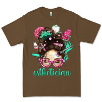 Esthetician Messy Bun With Pink Leopard Glasses Bbs Premium Tee | Teevron