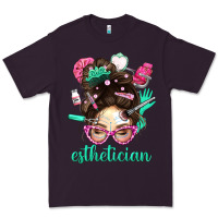Plum Esthetician Messy Bun With Pink Leopard Glasses Bbs Premium Tee - BundleAndBundleShop