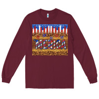 Burgundy 'merica Long Sleeve Tee - TumblerDesignByShophia
