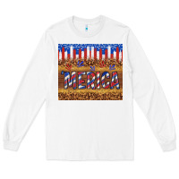 White 'merica Long Sleeve Tee - TumblerDesignByShophia