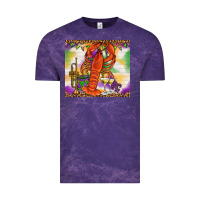 Cloud Purple Mardi Gras crawfish Vintage Tee - NancyCooperArtShop