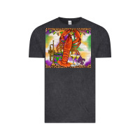 Vintage Black Mardi Gras crawfish Vintage Tee - NancyCooperArtShop