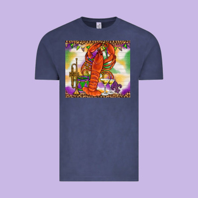 Mardi Gras Crawfish Vintage Tee Designed By Nancycooperartshop