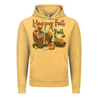 Vintage Mustard Happy Fall Y'all Vintage Hoodie - texasbilliewilder