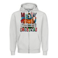 Dove Grey merry christmas simmental cow Zipper Hoodie - FaDigitalArtStudio