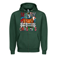 Sports Green merry christmas simmental cow Zipper Hoodie - FaDigitalArtStudio