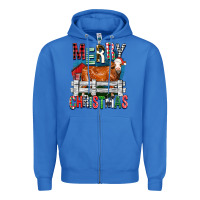 True Royal merry christmas simmental cow Zipper Hoodie - FaDigitalArtStudio