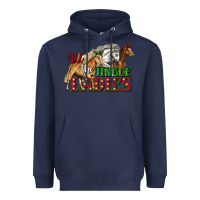 Navy all the jingle ladies christmas horses Heavyweight Hoodie - LillyAllenDesigns
