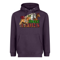 Plum all the jingle ladies christmas horses Heavyweight Hoodie - LillyAllenDesigns