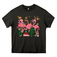 Asphalt christmas flamingos Heavy Core Tee - MaliasSmallBusiness