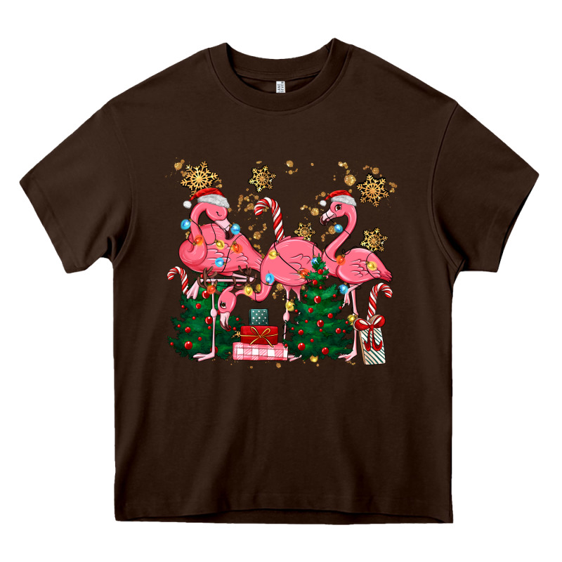 Christmas Flamingos Heavy Core Tee by MaliasSmallBusiness | Teevron