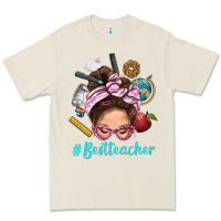 Bone Best Teacher Messy Bun Bbs Premium Tee - BundleAndBundleShop