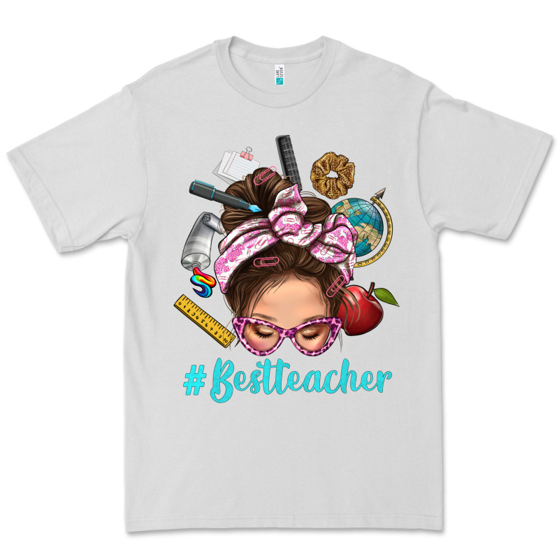 Best Teacher Messy Bun Bbs Premium Tee by BundleAndBundleShop | Teevron