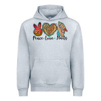 Heather Grey peace love nails Urban Hoodie - BarkalooDesign
