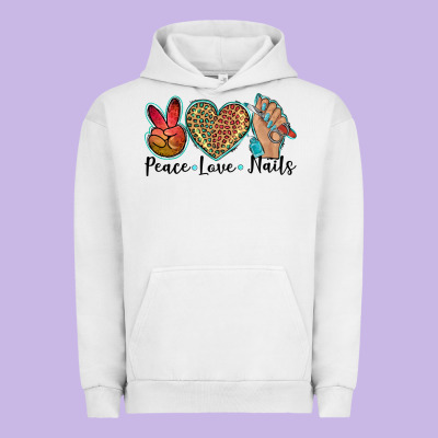 Peace Love Nails Urban Hoodie Designed By Barkaloodesign