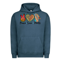 Pigment Midnight Navy peace love nails Urban Hoodie - BarkalooDesign
