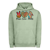 Pigment Oil Green peace love nails Urban Hoodie - BarkalooDesign