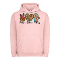 Pigment Salmon peace love nails Urban Hoodie - BarkalooDesign
