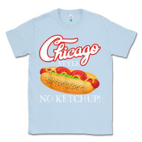 Dusty Blue chicago hot dog summer style 4th of july no ketchu Classic Tee - tuanDangUi