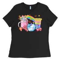 Unicorn Coffee Cup With Star Bbs Ladies Tee | Teevron