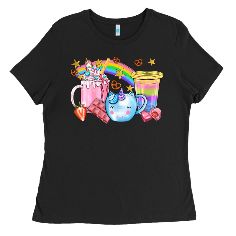 Unicorn Coffee Cup With Star Bbs Ladies Tee by BundleAndBundleShop | Teevron