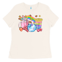 Bone Unicorn Coffee Cup With Star Bbs Ladies Tee - BundleAndBundleShop