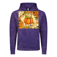Cloud Purple Fall Pumpkins with Flowers Vintage Hoodie - texasbilliewilder