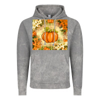 Cloud Rock Fall Pumpkins with Flowers Vintage Hoodie - texasbilliewilder