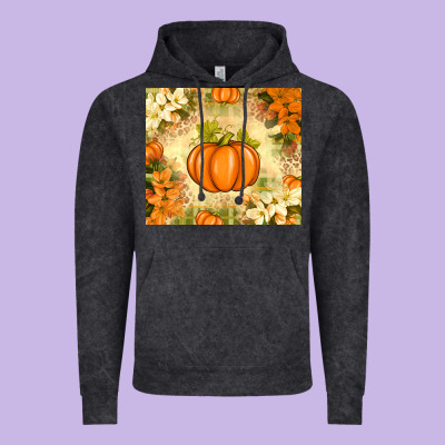 Fall Pumpkins With Flowers Vintage Hoodie Designed By Texasbilliewilder