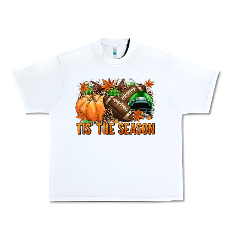 Tis' The Season Football Green Helmet Urban Heavy Tee by NancyCooperArtShop | Teevron