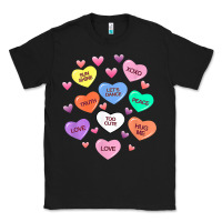 Black womens valentine candy heart valentines day vneck Classic Tee - tuanDangUi