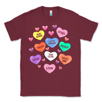 Burgundy womens valentine candy heart valentines day vneck Classic Tee - tuanDangUi