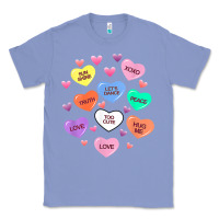 Colony Blue womens valentine candy heart valentines day vneck Classic Tee - tuanDangUi