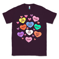Plum womens valentine candy heart valentines day vneck Classic Tee - tuanDangUi