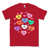 Red womens valentine candy heart valentines day vneck Classic Tee - tuanDangUi