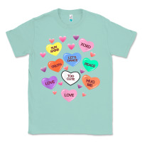 Seafoam womens valentine candy heart valentines day vneck Classic Tee - tuanDangUi