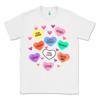 White womens valentine candy heart valentines day vneck Classic Tee - tuanDangUi