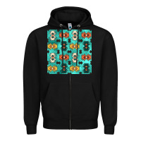 Black native american aztec seamless pattern 3 Zipper Hoodie - BundleAndBundleShop